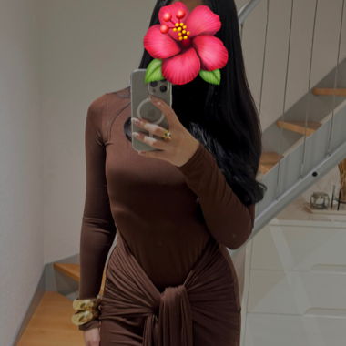 Abito bodycon marrone caffè