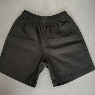 Black elastic waist shorts