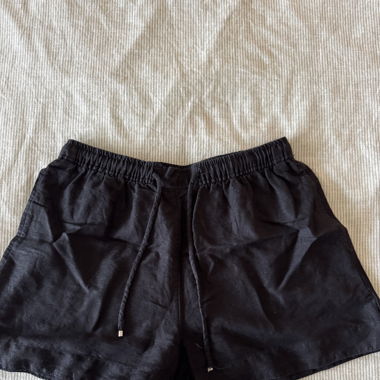 Black Linen Shorts
