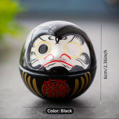 Lot de 2 figurines Daruma noires