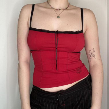 Vintage red vive maria top