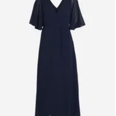 Dunkelblaues Wickelkleid