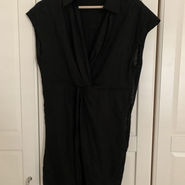 Black linen dress