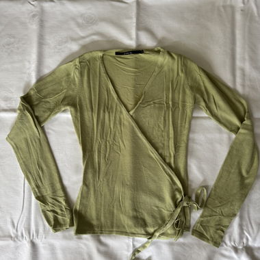 Green Wrap Tie Top