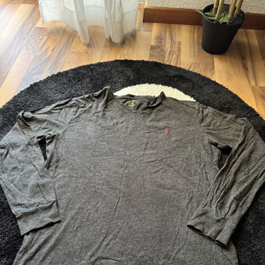 Maglione RALPH LAUREN GRIGIO CON LOGO ROSSO - TAGLIA S