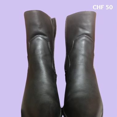 Black cowboy-style boots