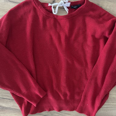 Red Ribbed Knit Sweater from zara