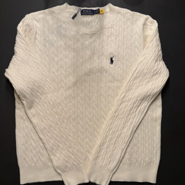 Ralph Lauren Cable Cnit Cotton White