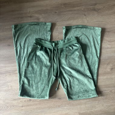 green subdued trackpants