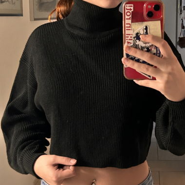 Kragen Pullover cropped