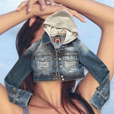 Y2k cropped popstar denim jacket