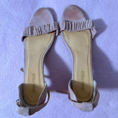 Anna Field cream lavender suede heels 