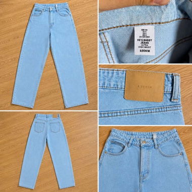 Jeans baggy a vita alta anni 90