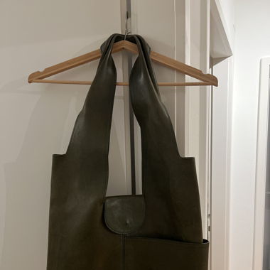 vintage Handtasche dunkelgrün 