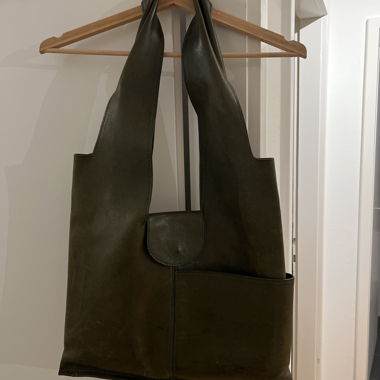 vintage Handtasche dunkelgrün 