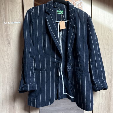 Blazer bleu marine à rayures blanches Pure linen 