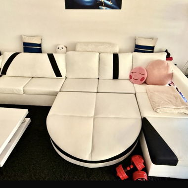 U-Shape Sofa white/black