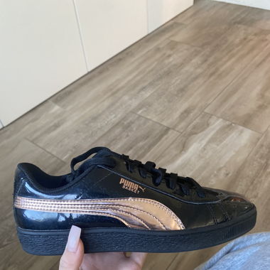 Puma Basket Schwarz Glitzer Mit Roségold 