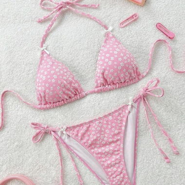 Ensemble de bikini rose