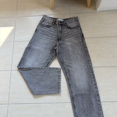 Jeans gris taille haute