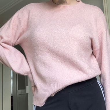 Bequemer Pullover in Pastell Rosa
