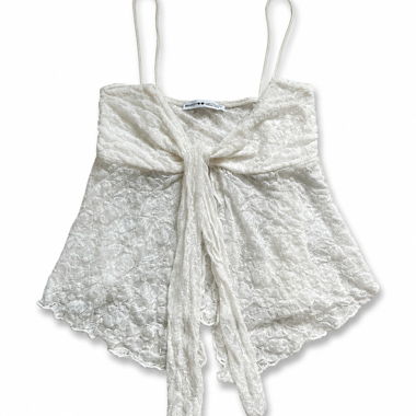 Top Babydoll in Pizzo Bianco
