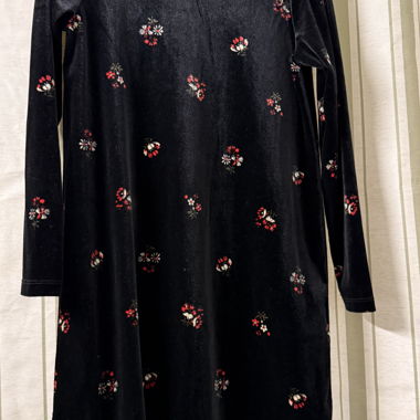 Velvet flower high neck dress (small, petite)