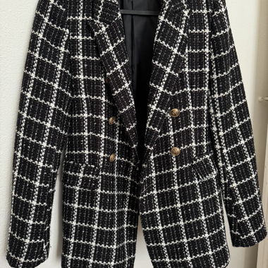 Reserved Tweed Blazer Schwarz-Weiss
