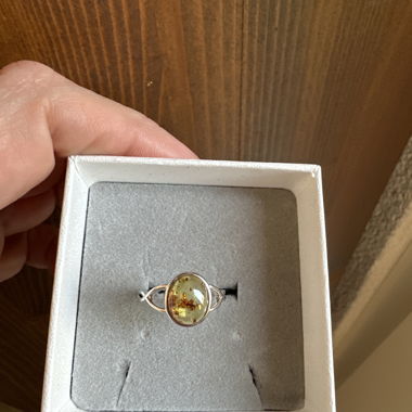 Anello in pietra ambra taglia 53