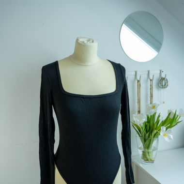 Black Long-Sleeve Bodysuit
