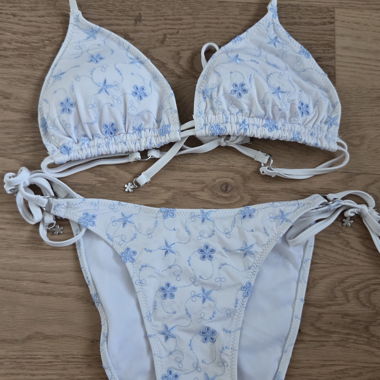 Bikini-Set weiss blau