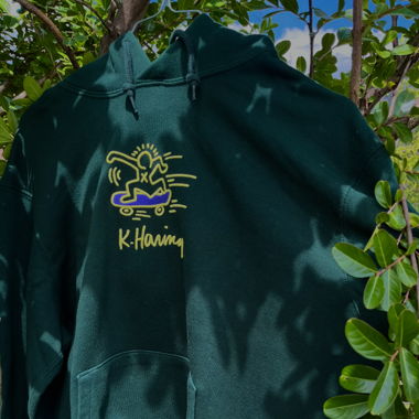 Sweat capuche Uniqlo x Keith Haring – Vert foncé