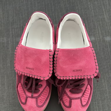 Suede Raspberry Leather Sneakers