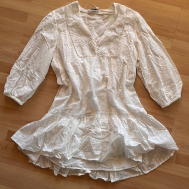 Blusa tunica bianca ricamata