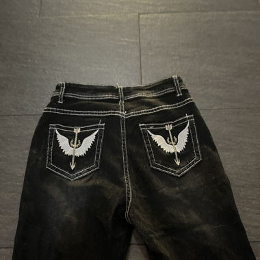 Y2k pants / jeans with backprint