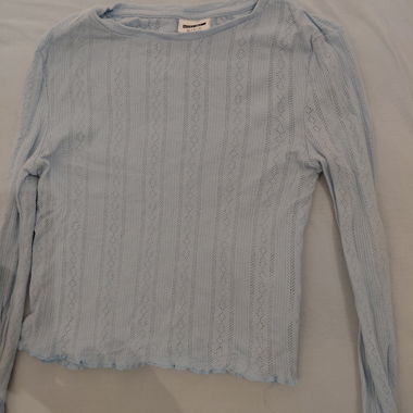 5 langarm Crop Tops in Grau, Schwarz, Hellblau
