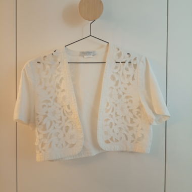 Vintage Max Mara White Linen Jacket/Bolero