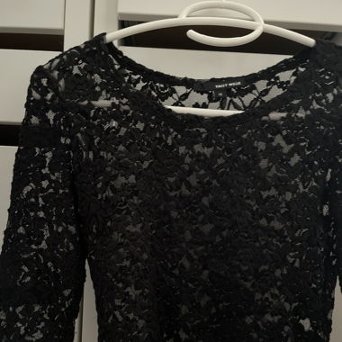 Crop Top Spitzenstoff langarm