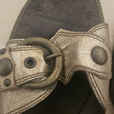 Golden Leather Sandals