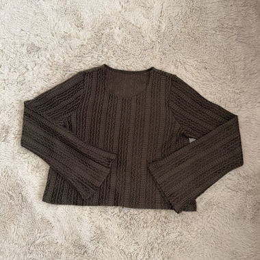 Dark green knit cropped sweater