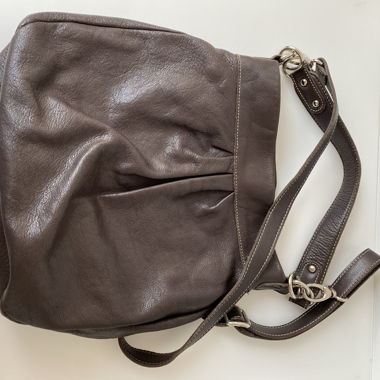 Borsa Roots in pelle marrone