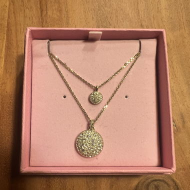 Sublima layered pendant White, Gold-tone plated