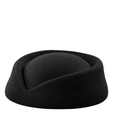black pillbox hat