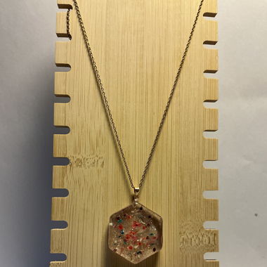 Handmade Collier pendant hexagonal