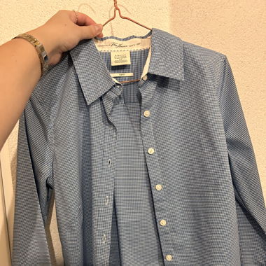 Slim Fit kartierte van Heusen Bluse