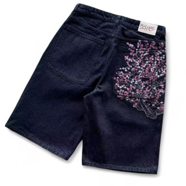 Y2k Cherry Blossom Baggy Jorts Denim Shorts
