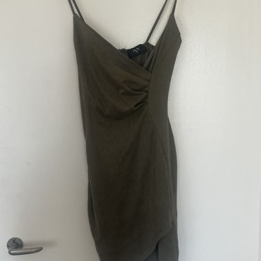 Olive Slip suede Dress 