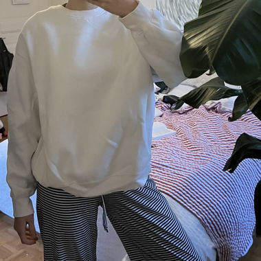 white sweater