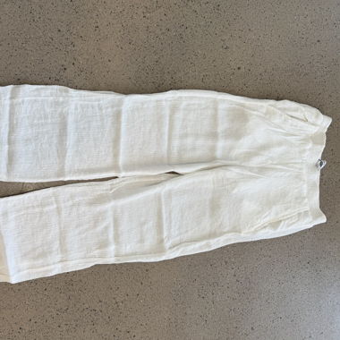 Pantalon léger en tissu Bershka, crème, taille XS