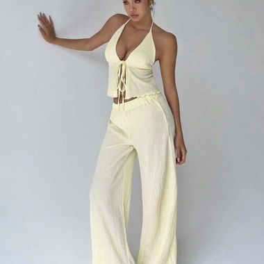 Set crop Halter crema